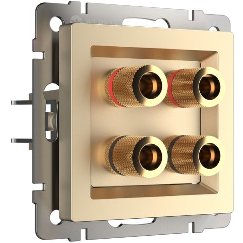 Розетка аудио без рамки Werkel 2-м. шампань металлик фото Розетка аудио без рамки Werkel 2-м. шампань металлик картинка